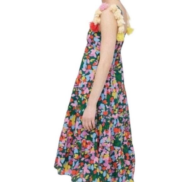 NWOT J. Crew Tassel Dress‎ Confetti Floral Midi Dress Size XXS - Picture 3 of 9